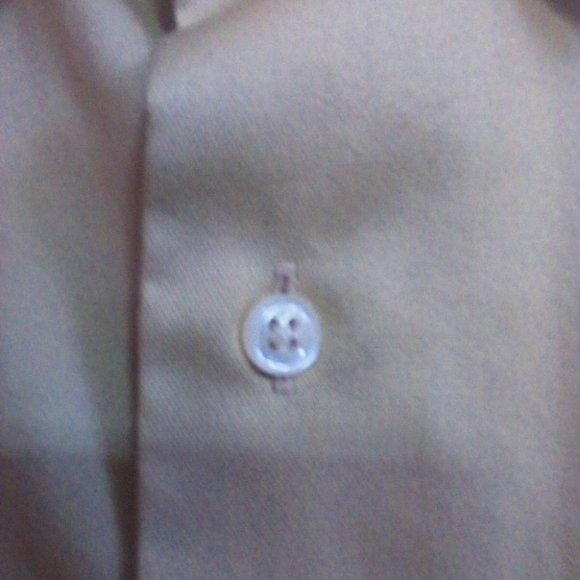 Van Heusen Men's Shirt Casual/Dress Cotton Blend Light Gold Size 17.5 (34-35) XL - Picture 14 of 16